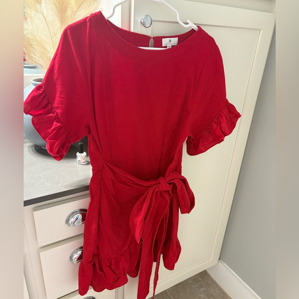 Socialite Red Ruffle Mini Dress